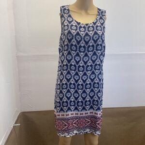 Pink Republic Women’s Sleeveless Navy‎ Print Mini Dress Size Large Pre Owned